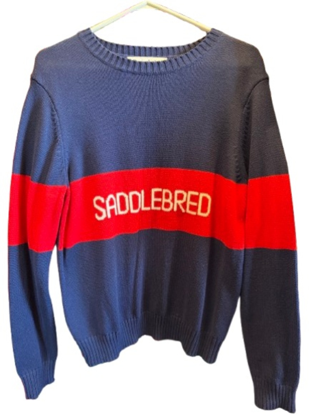 Ellsworth & Ivey Saddlebred Navy and Red Crewneck Sweater